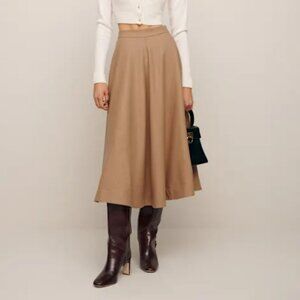 Reformation Maia Wool Skirt Camel - Size 12